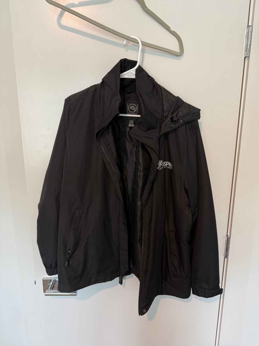 Spyder Black Hooded Rain Jacket for Men